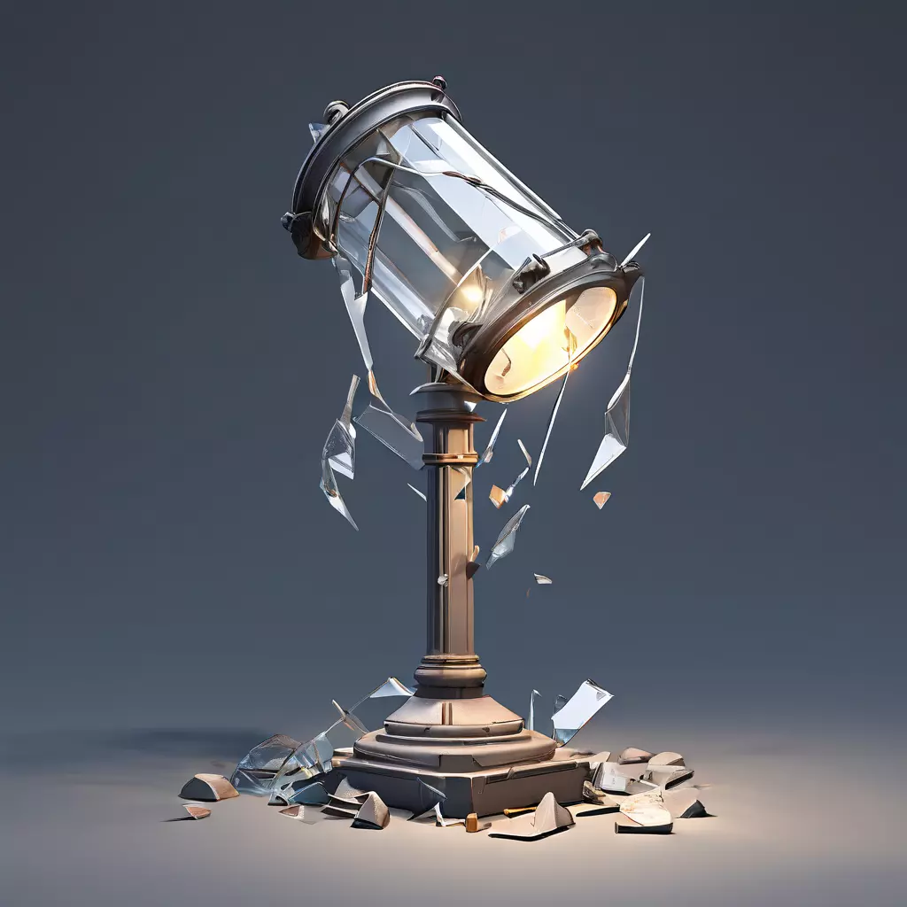 Broken Street Lamp 3D Model Low-poly 3D model_0