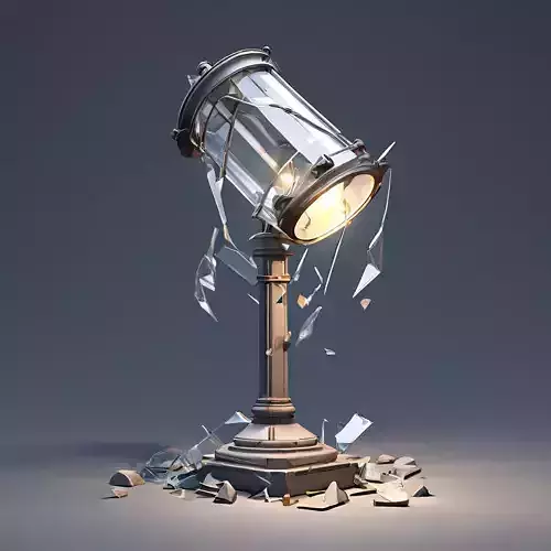 Broken Street Lamp 3D Model Low-poly 3D model