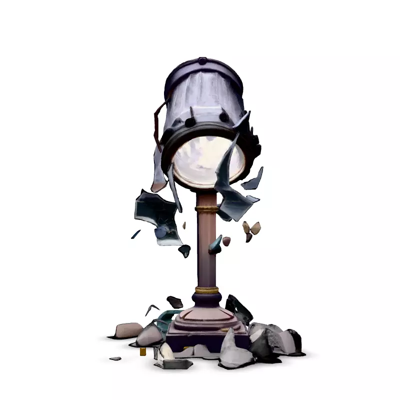 Broken Street Lamp 3D Model Low-poly 3D model_3