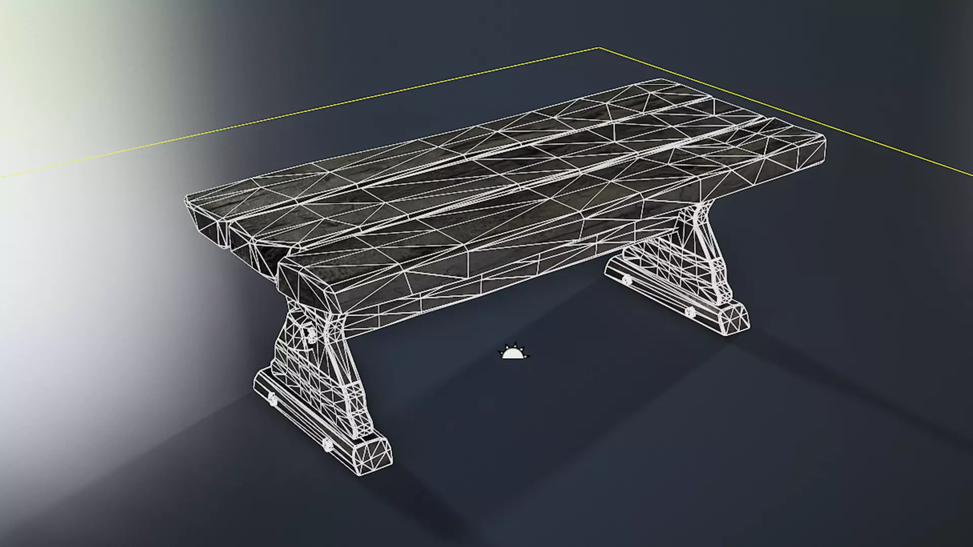 Wooden Table Low-poly 3D model_3