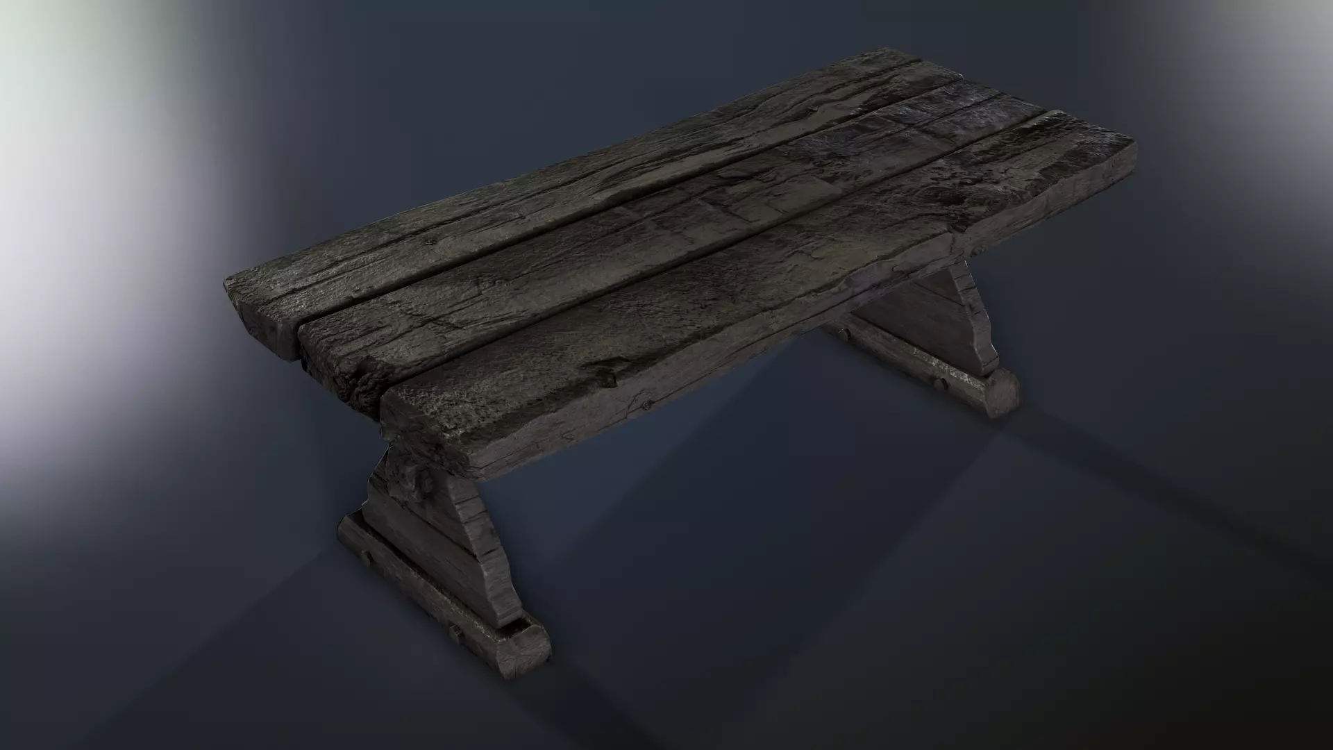 Wooden Table Low-poly 3D model_2