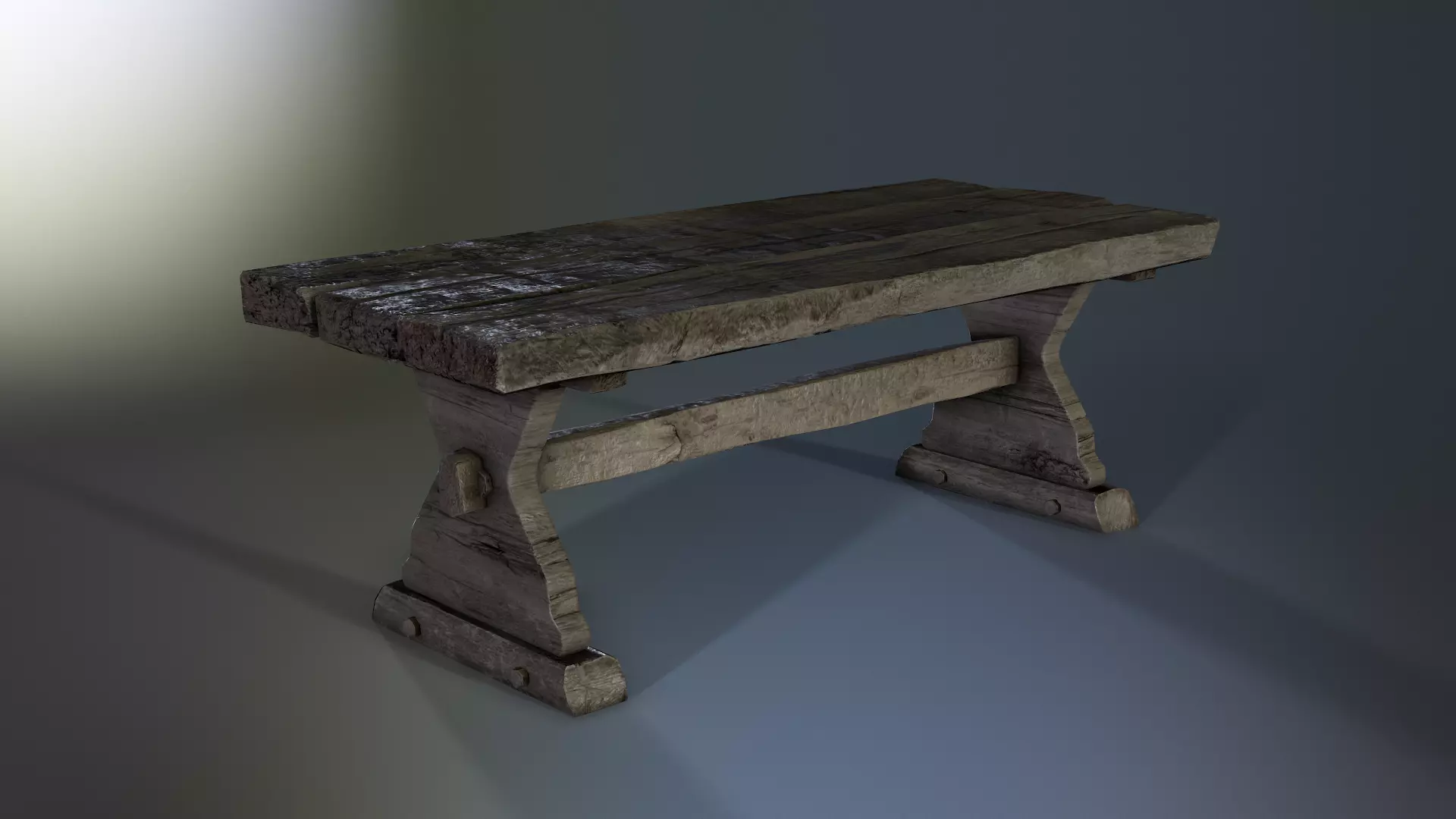 Wooden Table Low-poly 3D model_1