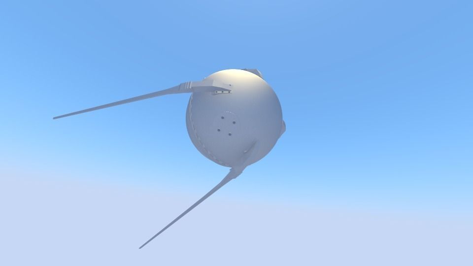 Sputnik 1 Low-poly 3D model_1