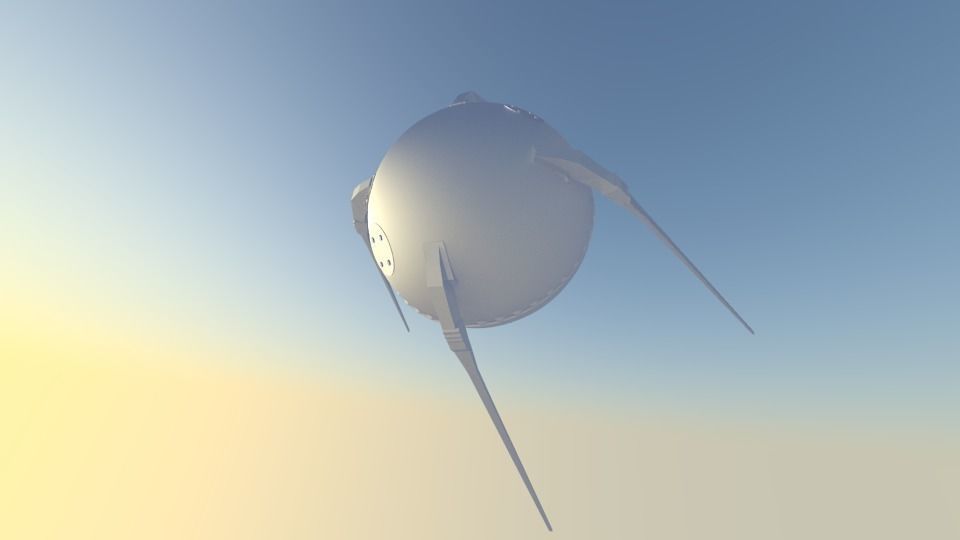 Sputnik 1 Low-poly 3D model_0