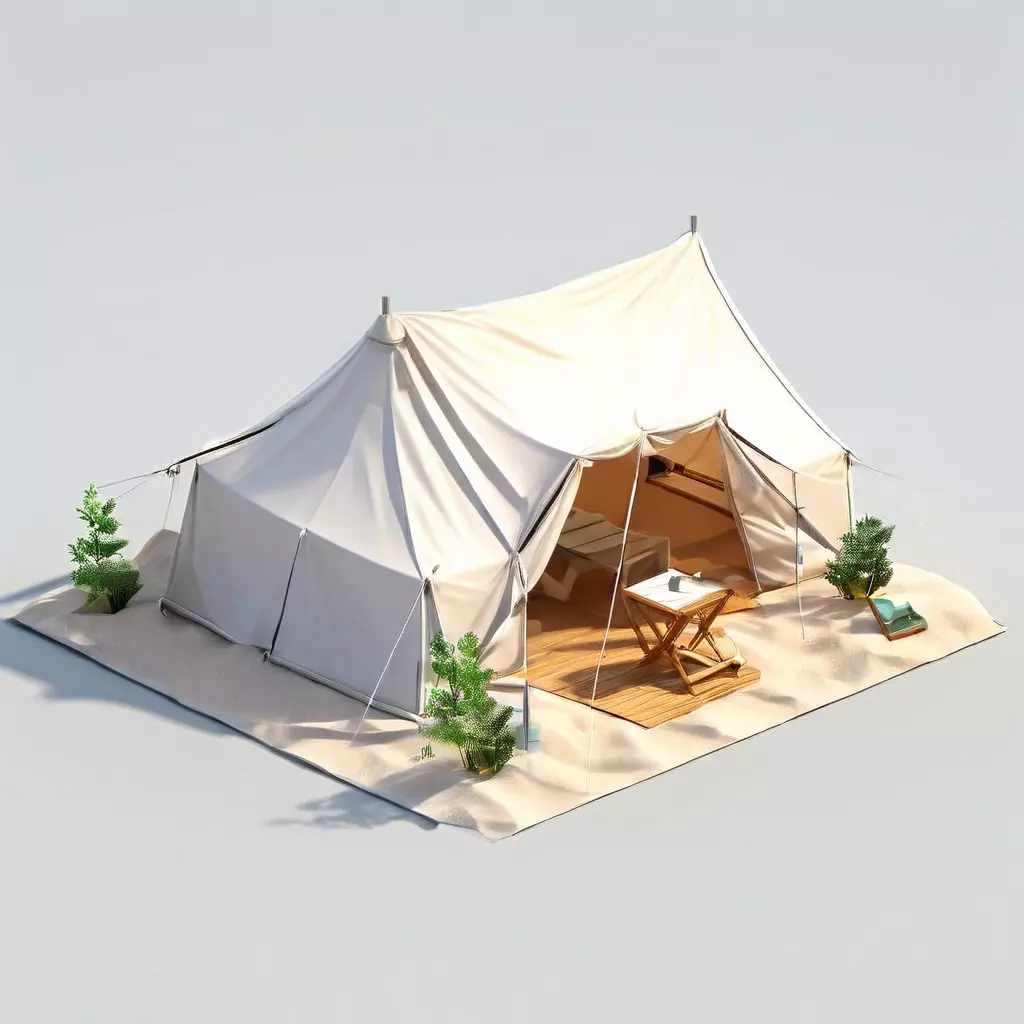 Luxury Glamping Tent 3D Model Low-poly 3D model_0