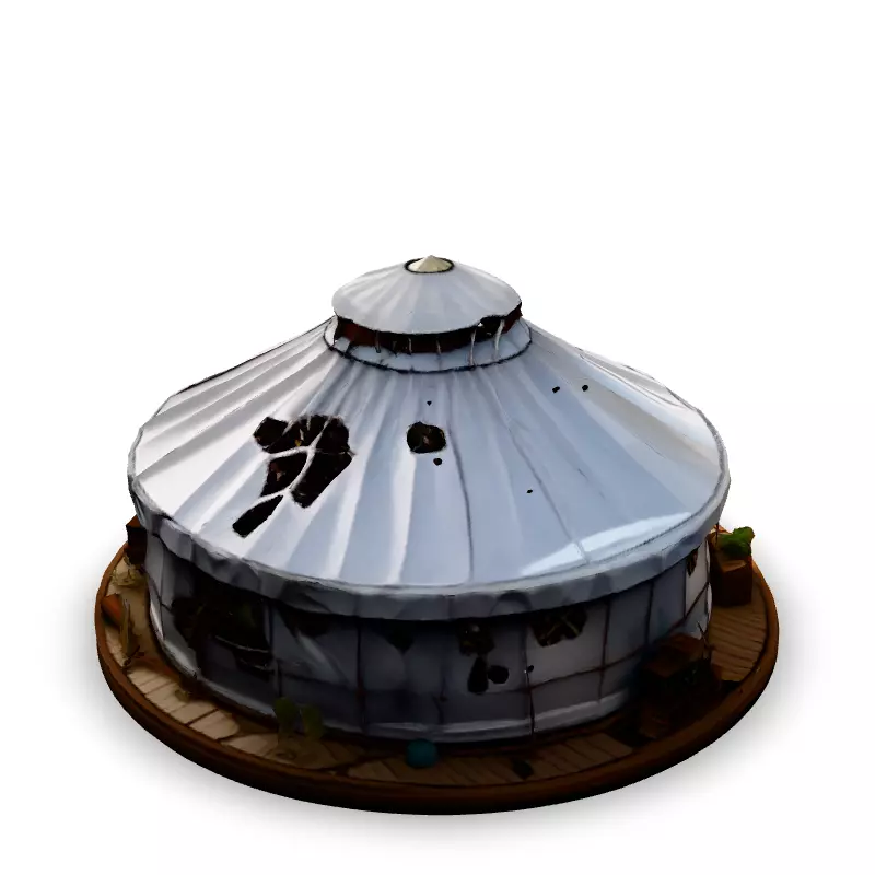 Stylized LowPoly Yurt Tent Low-poly 3D model_5