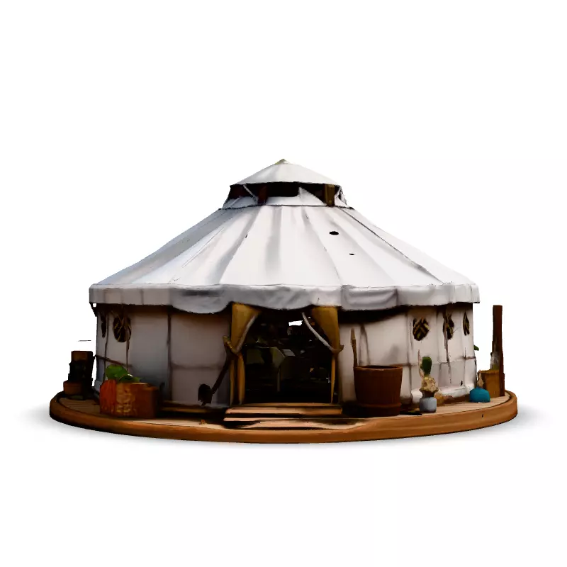 Stylized LowPoly Yurt Tent Low-poly 3D model_3