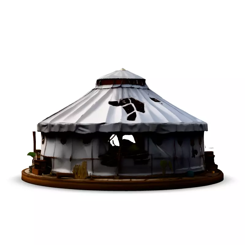 Stylized LowPoly Yurt Tent Low-poly 3D model_6