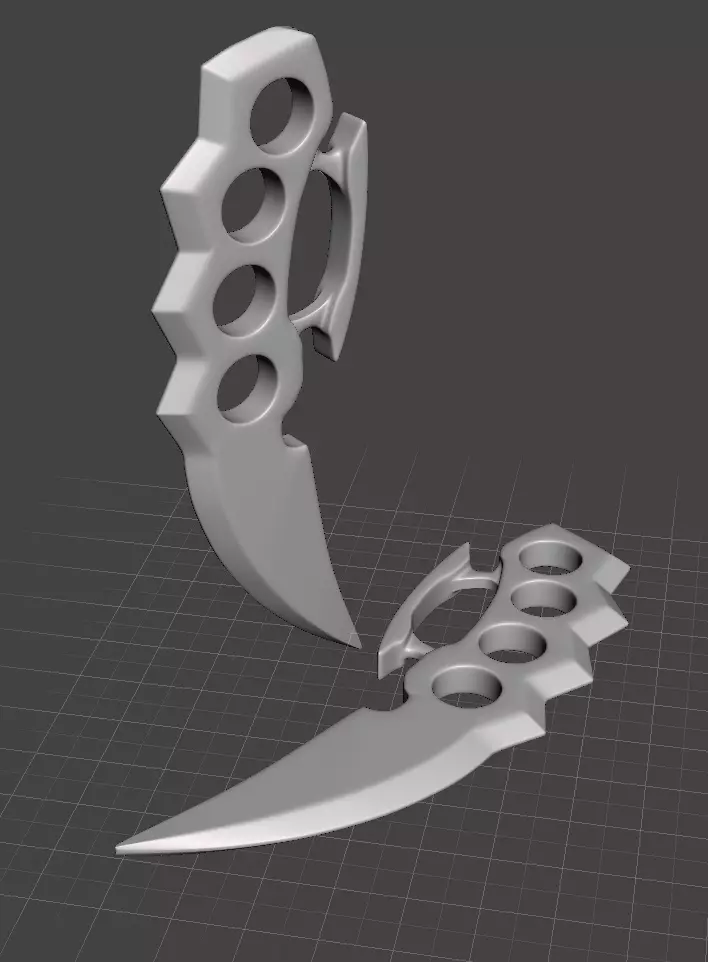 Asuma Sarutobi Chakra Blades - Dual Versions 3D print model_3