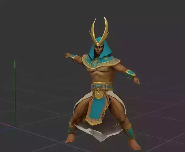 Egyptian fantasy warrior ready for game