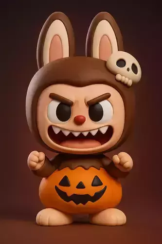 Labubu Pumpkin Halloween 3D print model