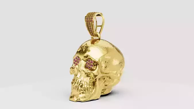 Realistic Skull Pendant 3D printable model 