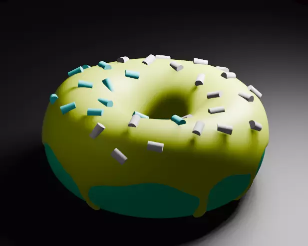 Donut with Sprinkles 3D model_5