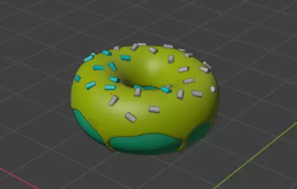 Donut with Sprinkles 3D model_3