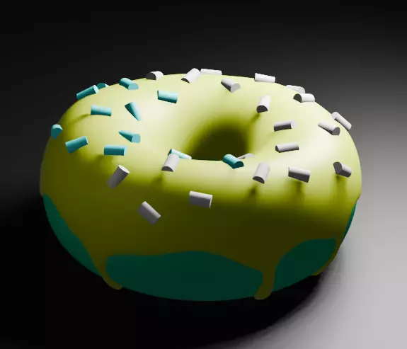 Donut with Sprinkles 3D model_0