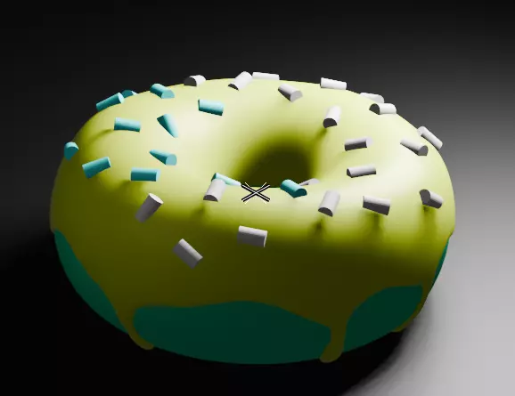 Donut with Sprinkles 3D model_1