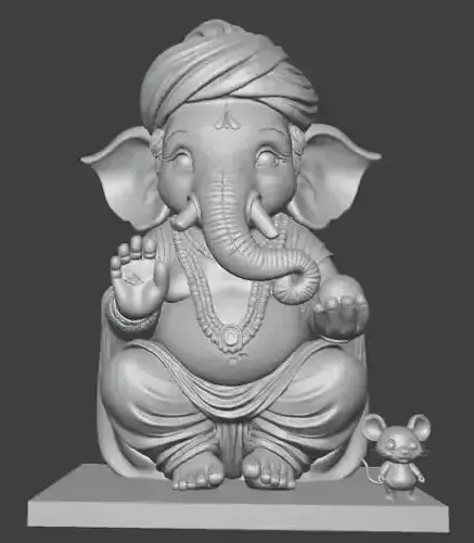 Chibi Bal Ganesh with Mushak 3D print model