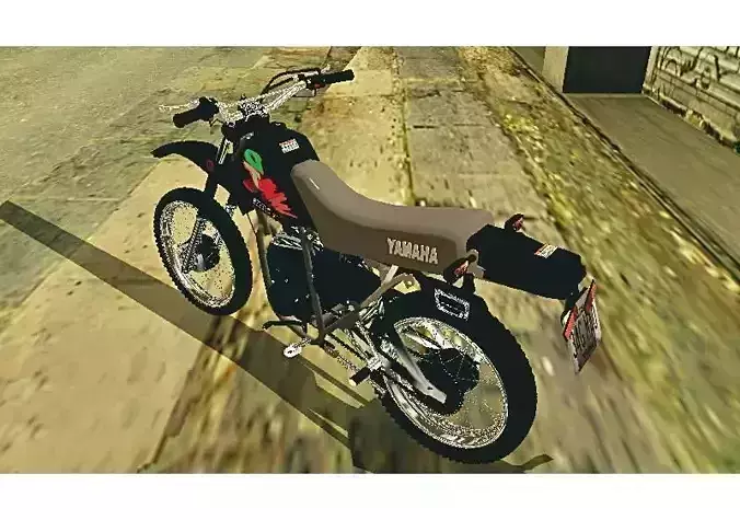 DT 175 YAMAHA Low-poly 3D model