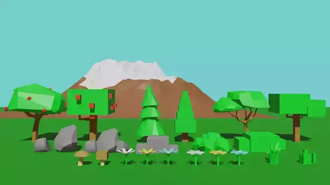 Low poly And Ultra low poly nature pack