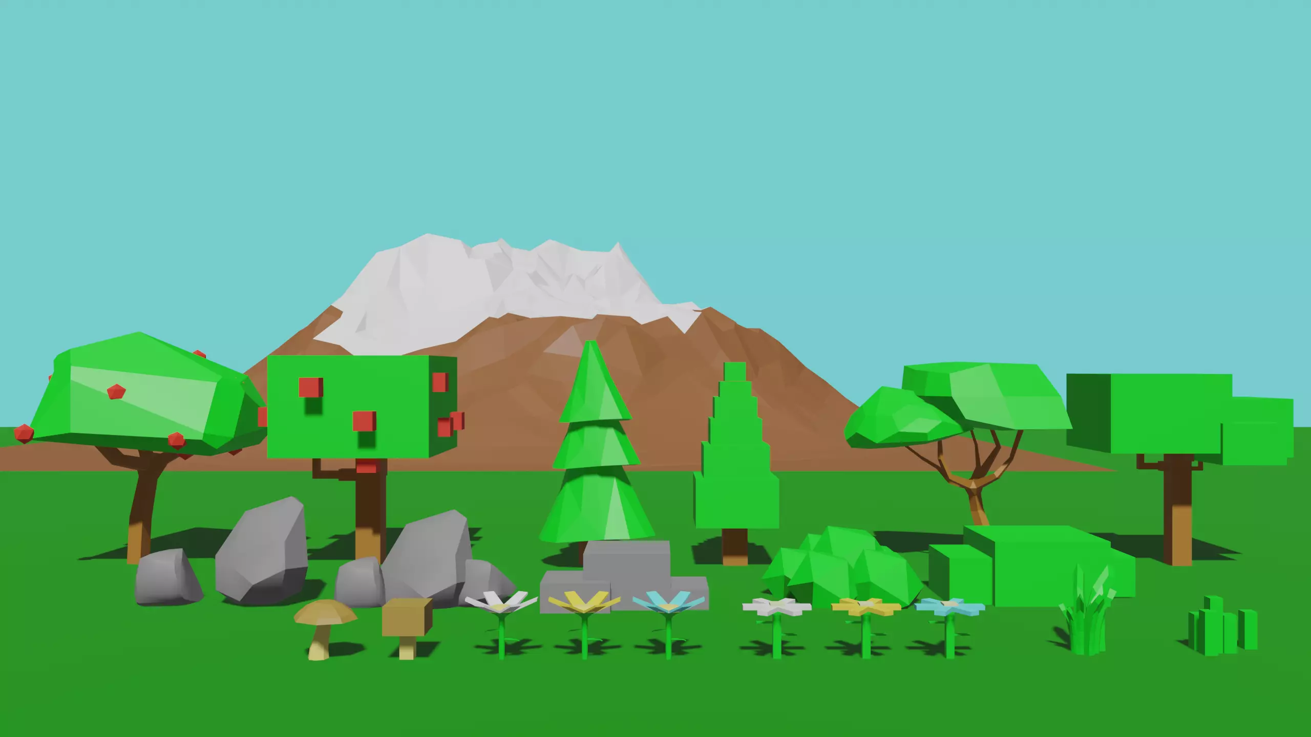 Low poly And Ultra low poly nature pack Low-poly 3D model_0