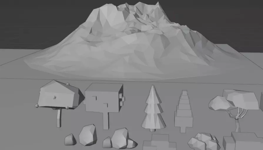 Low poly And Ultra low poly nature pack Low-poly 3D model_4