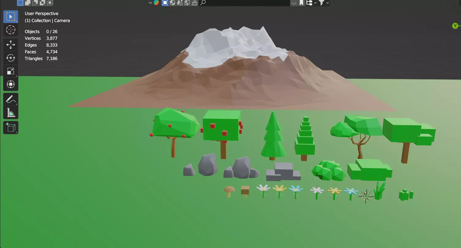 Low poly And Ultra low poly nature pack Low-poly 3D model_6