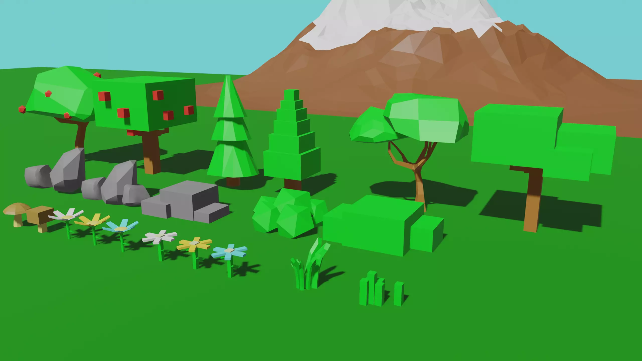 Low poly And Ultra low poly nature pack Low-poly 3D model_2