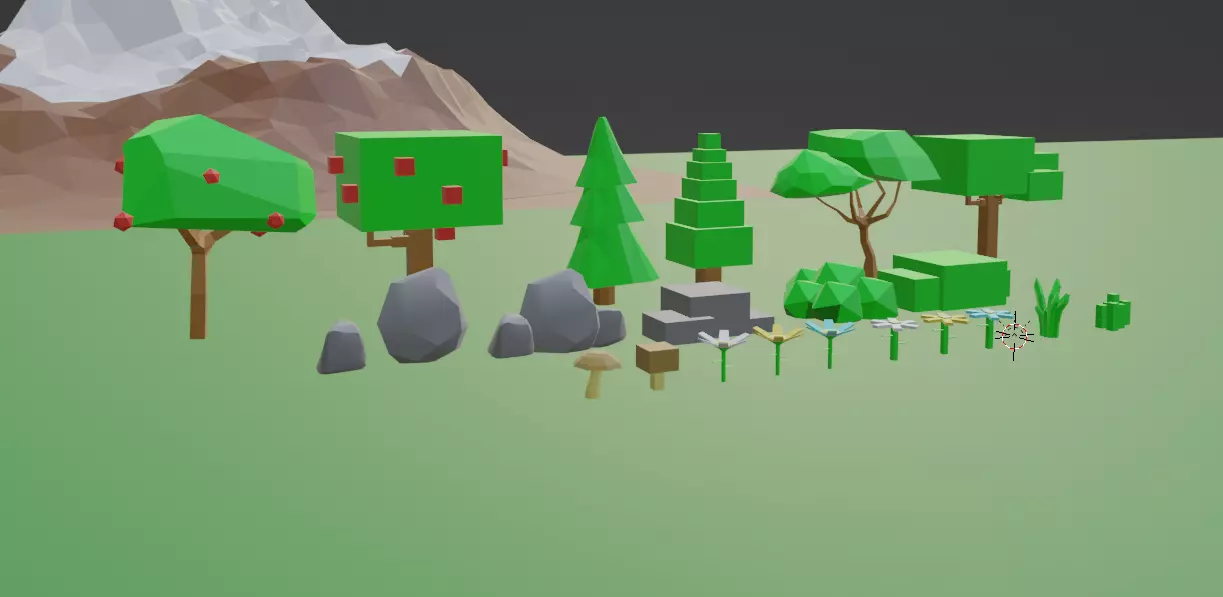 Low poly And Ultra low poly nature pack Low-poly 3D model_9