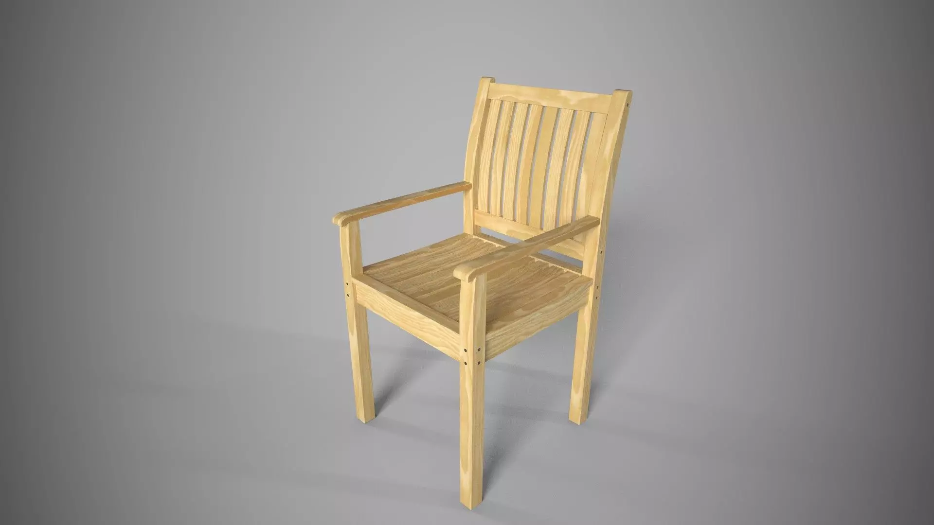 Wood Chair Low-poly 3D model