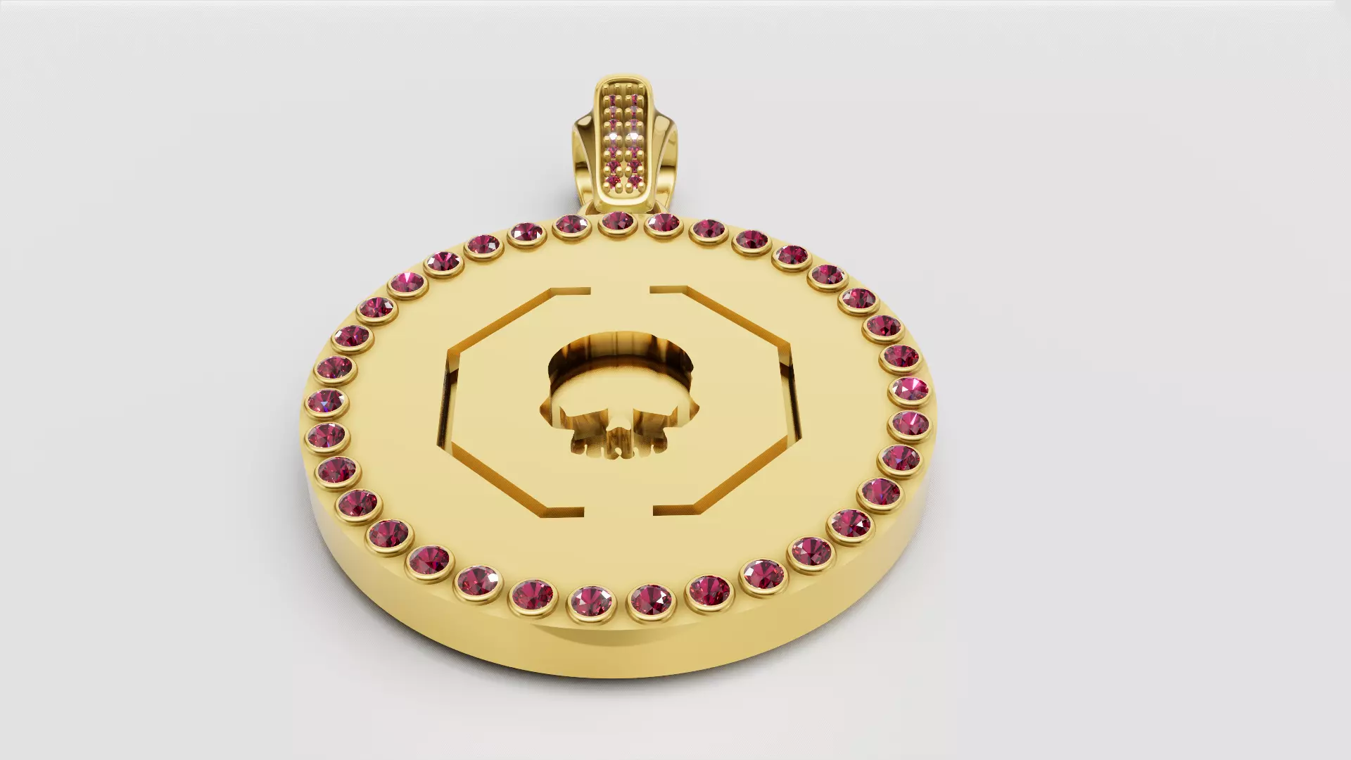 Skull Coin Pendant 3D printable model 3D print model