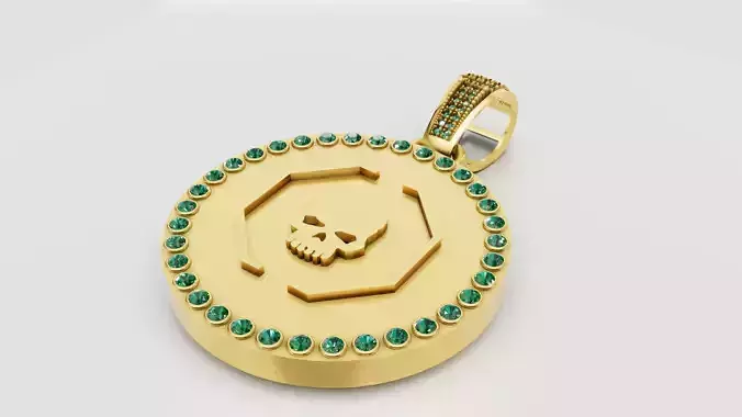 Skull Medallion Pendant 3D printable model  