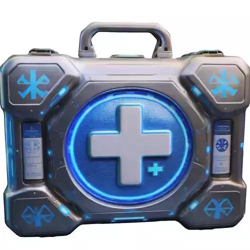 Futuristic Medkit Case Sci-Fi Health  Low-poly 3D model