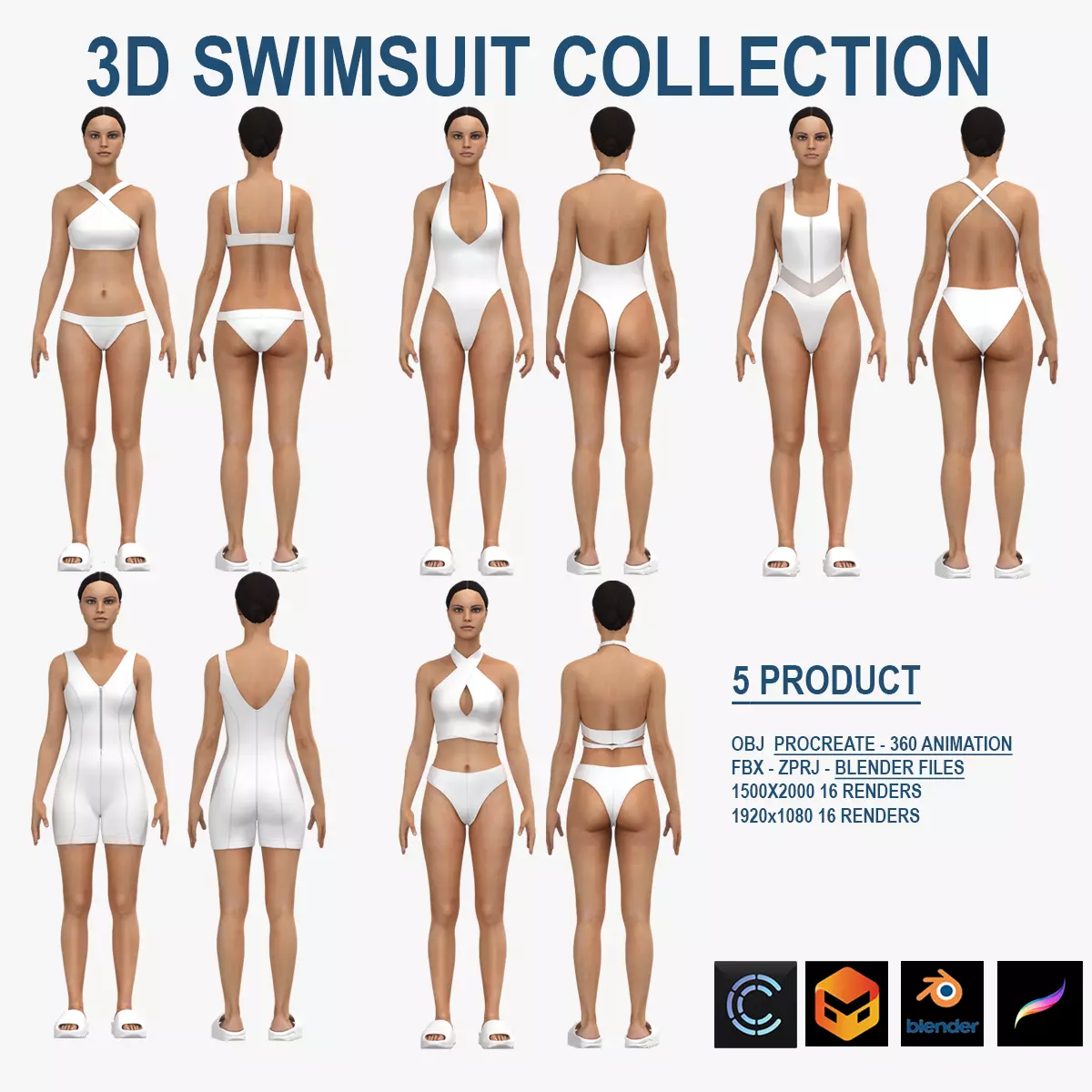 3D Swimsuit Collection 3D model_0