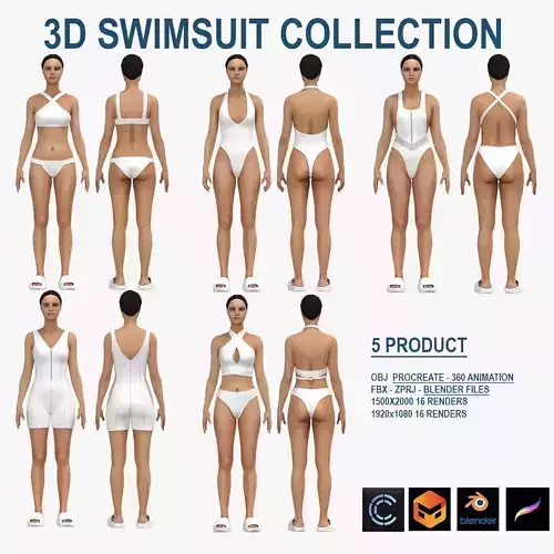 3D Swimsuit Collection 3D model