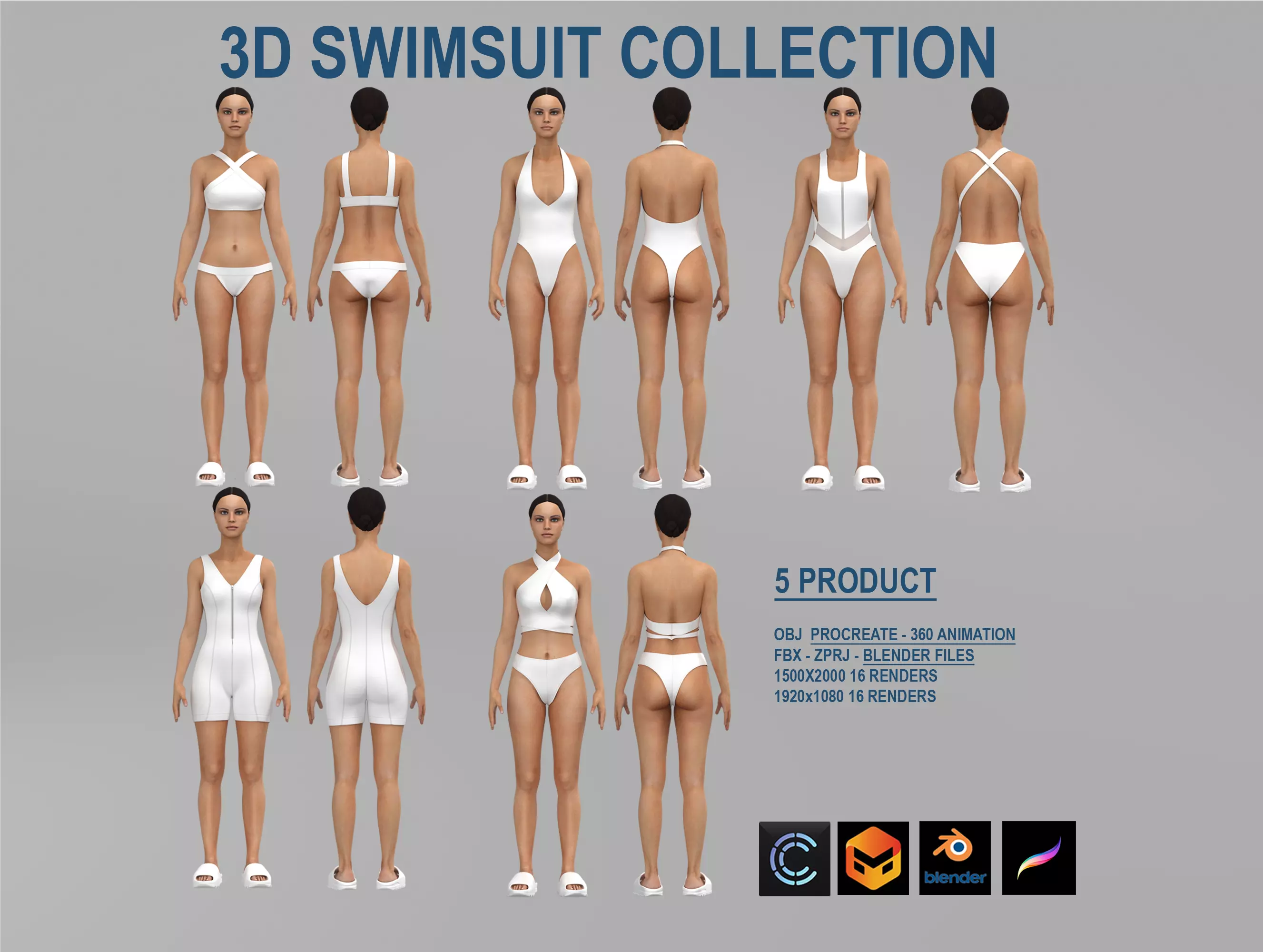 3D Swimsuit Collection 3D model_1