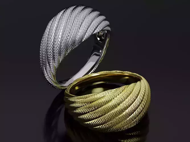 Rope Twist Dome Ring 3D print model