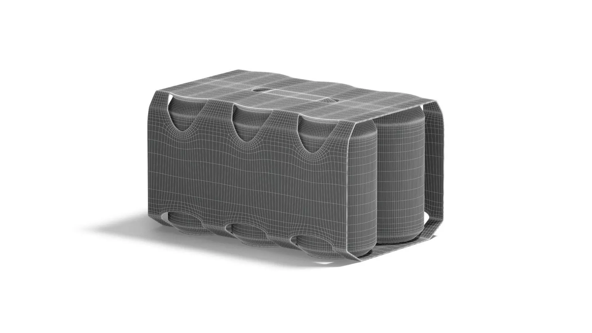 Black Six 330ml Can Cardboard Pack - for beer or juice soda 3D model_7