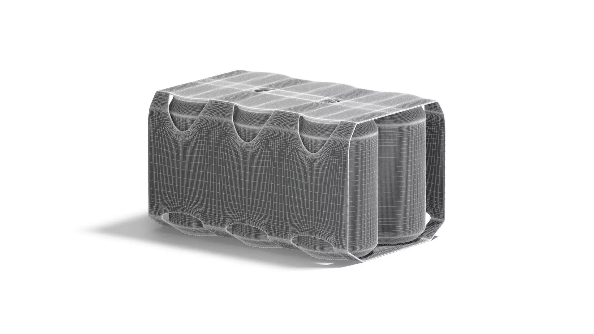 Black Six 330ml Can Cardboard Pack - for beer or juice soda 3D model_8