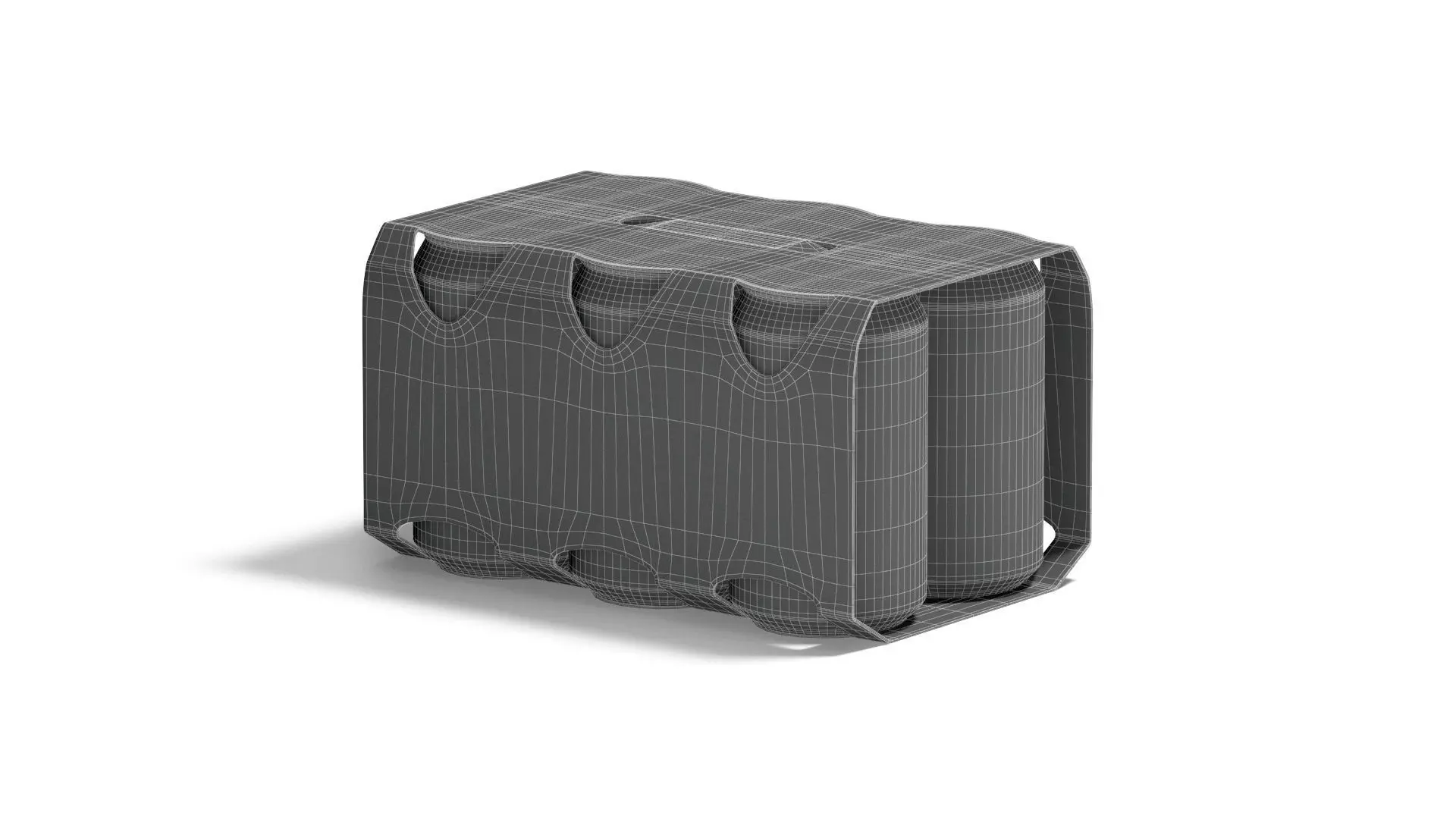 Black Six 330ml Can Cardboard Pack - for beer or juice soda 3D model_6