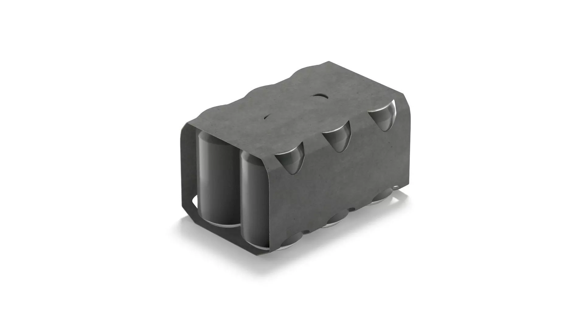 Black Six 330ml Can Cardboard Pack - for beer or juice soda 3D model_0