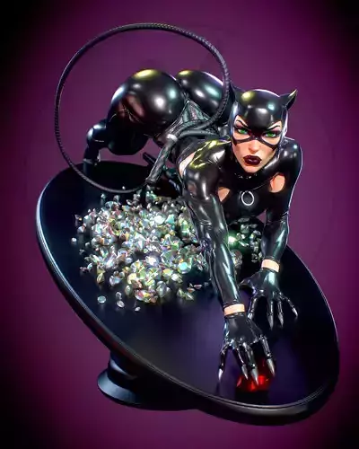 Catwoman two suits with NSFW 3D print model