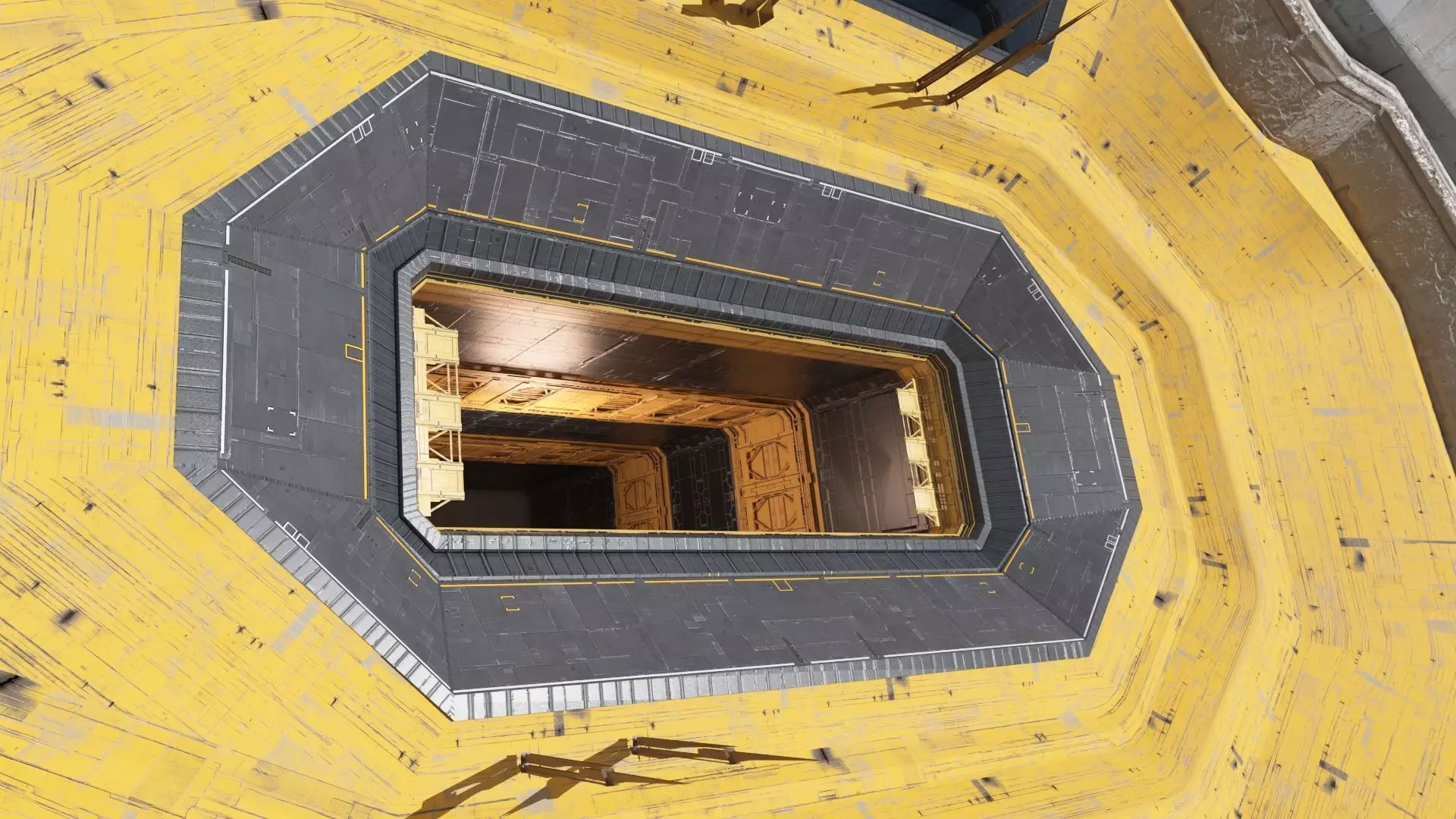 Future Science Fiction Space Meteorite Base 3D model_9