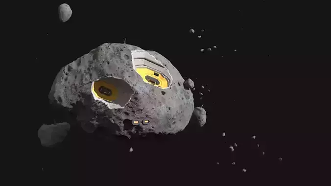 Future Science Fiction Space Meteorite Base 3D model