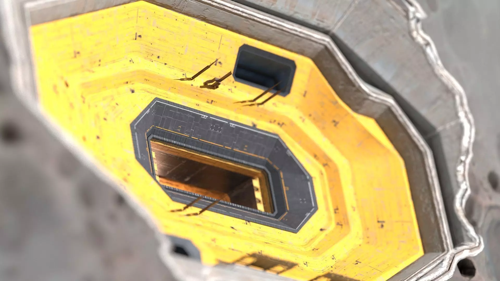 Future Science Fiction Space Meteorite Base 3D model_3