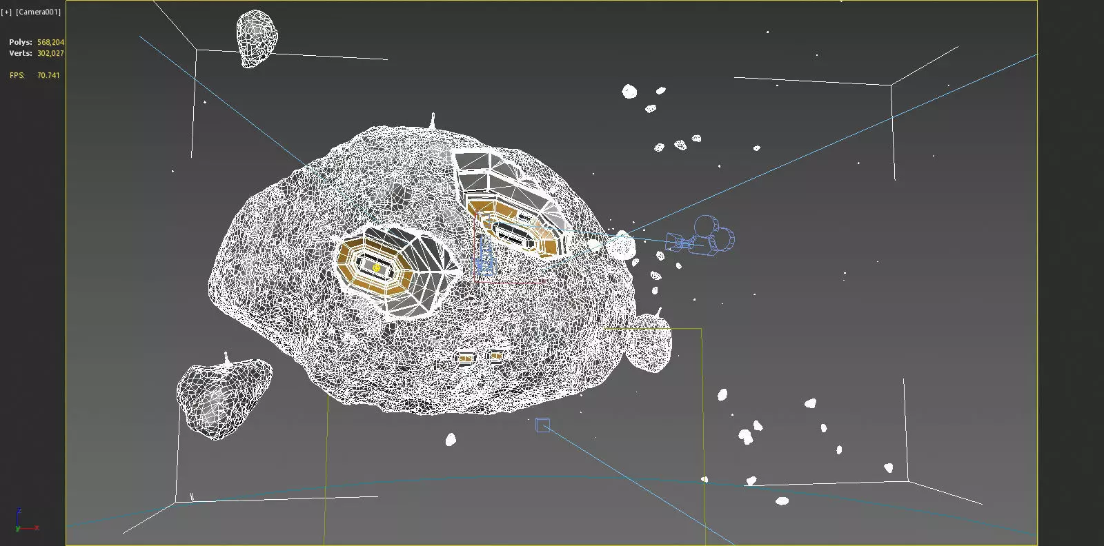 Future Science Fiction Space Meteorite Base 3D model_8