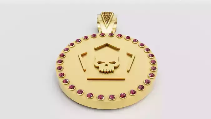 Hex Skull Pendant 3D printable model 