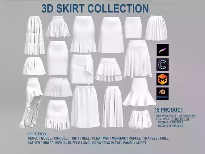 Skirt Collection 3D model