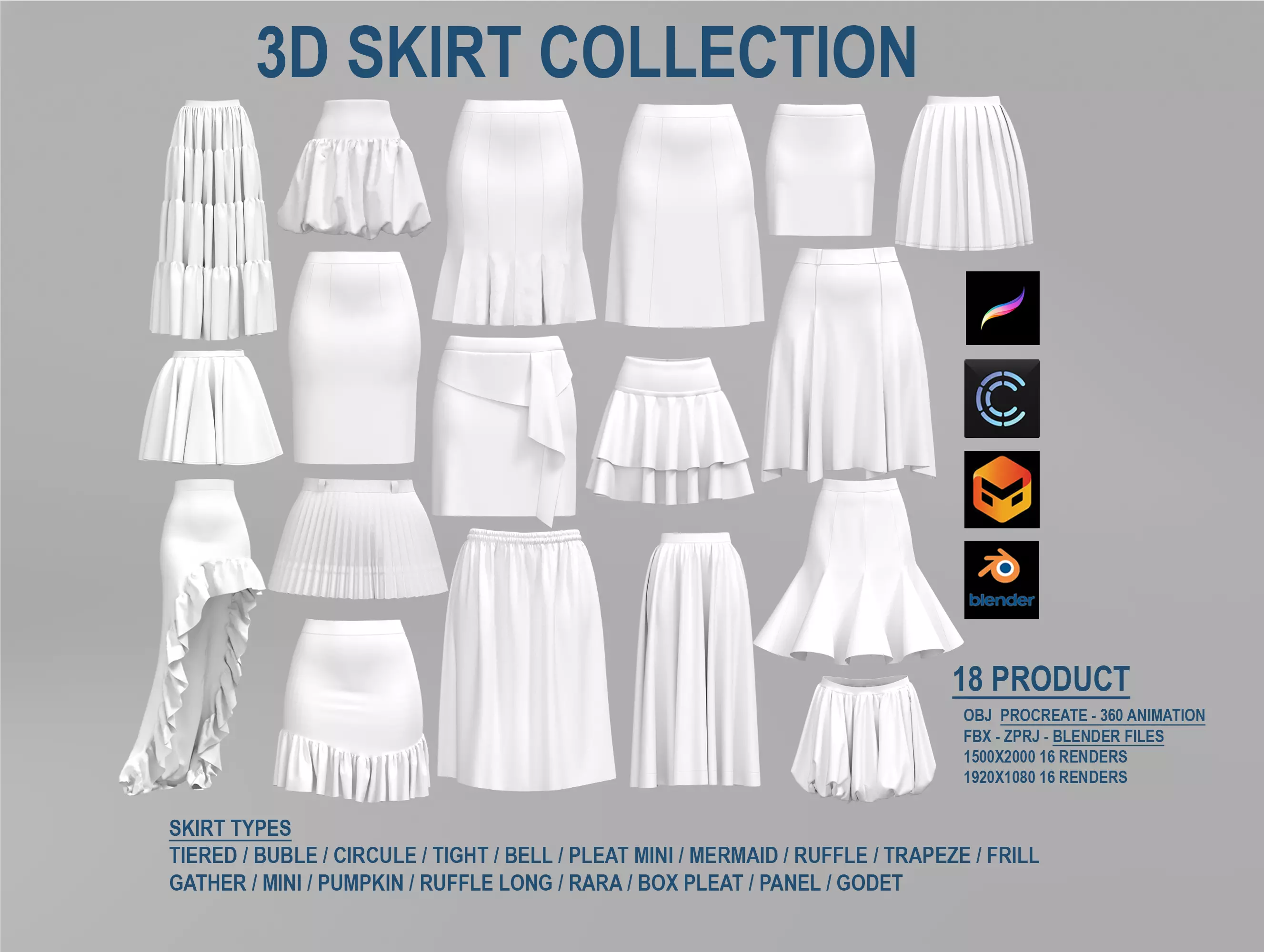 Skirt Collection 3D model