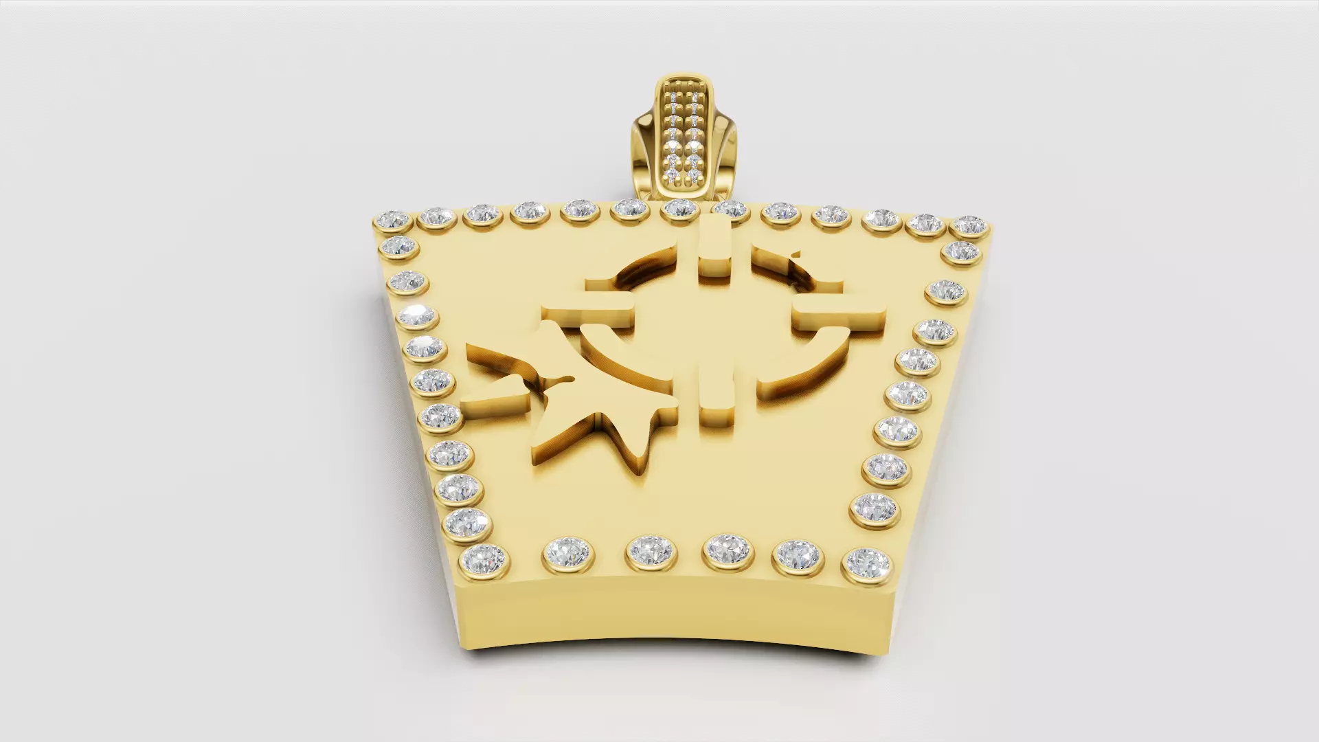 Gear And Star Pendant  3D printable model   3D print model_0