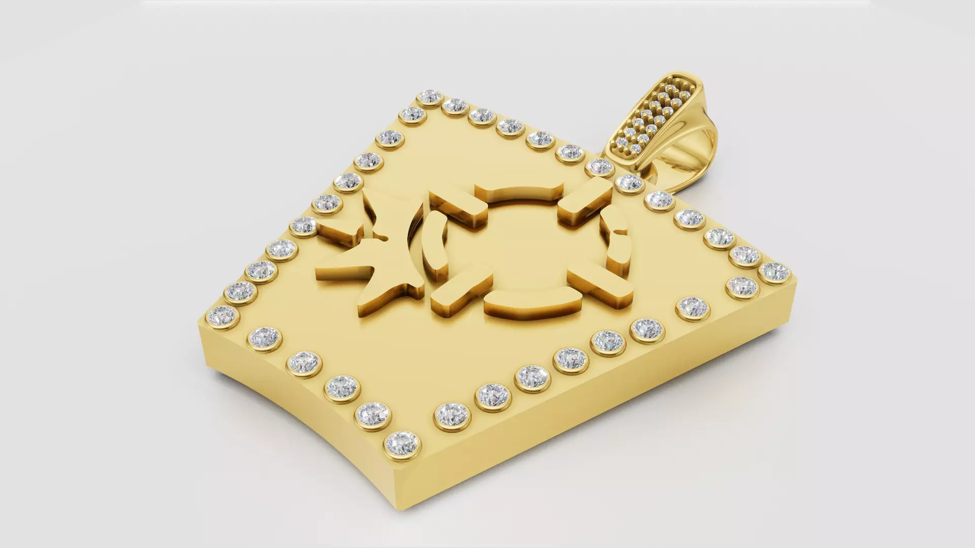 Gear And Star Pendant  3D printable model   3D print model_4